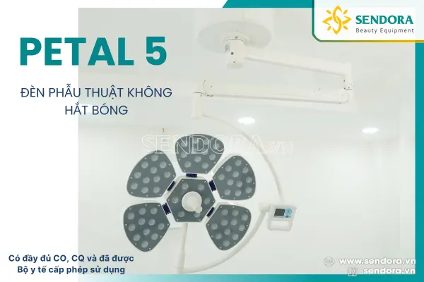 Đèn mổ treo trần 5 cánh hoa PETAL 5, đèn phẫu thuật treo trần