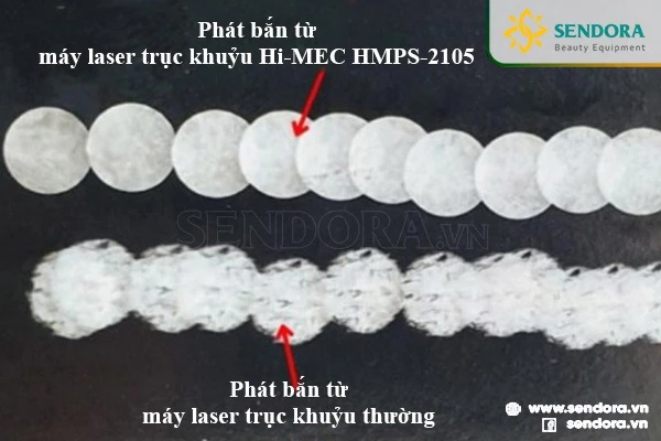 Laser PicoSecond khi bắn trên giấy test có độ mịn hơn những dòng máy thông thường
