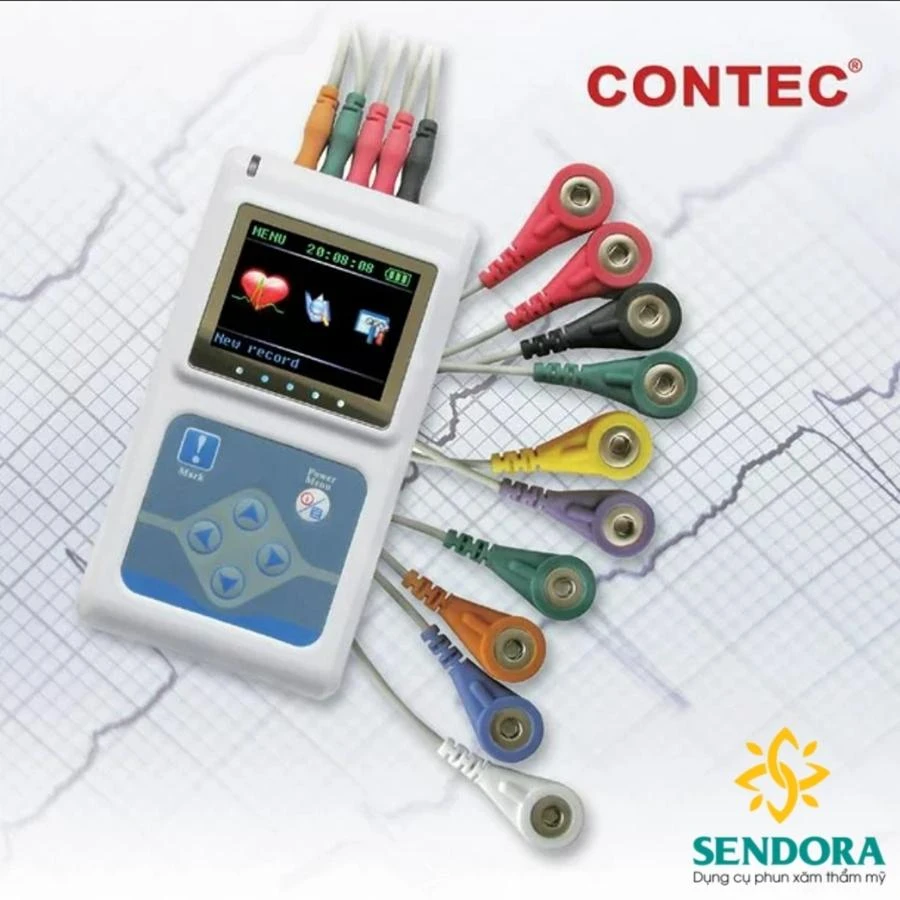 Máy holter điện tim Contec TLC5000 1 Máy holter điện tim TLC5000 với phần mềm phân tích sử dụng hệ thống 12 đạo trình tiêu chuẩn quốc tế