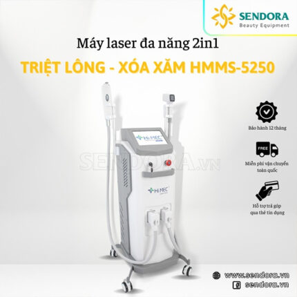 Máy triệt lông xóa xăm lạnh spa liệu trình thấp 2in1 Hi-MEC HMMS-5250