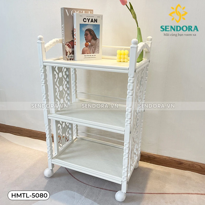 Kệ đựng dụng cụ Spa 3 tầng HMTL-5080 màu đen