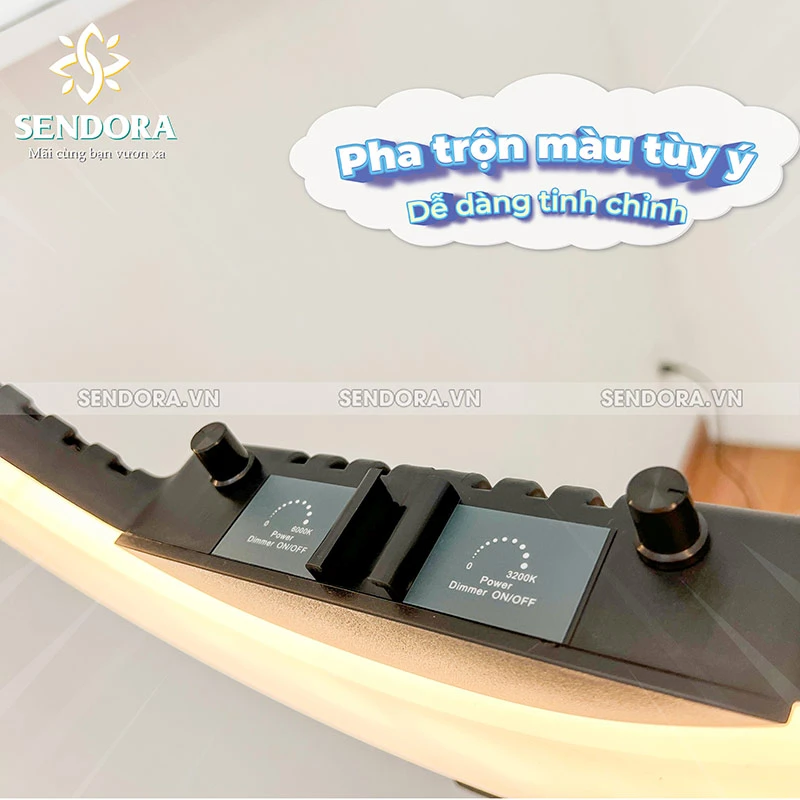 Đèn phun xăm HQ-18 trang bị núm điều chỉnh cường độ ánh sáng và màu sắc