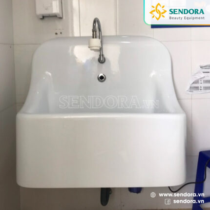 Bồn rửa tay vô trùng 1 vòi tự động composite, bồn tửa tay phòng mổ