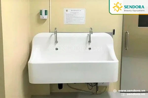Bồn rửa tay vô trùng 2 vòi tự động composite