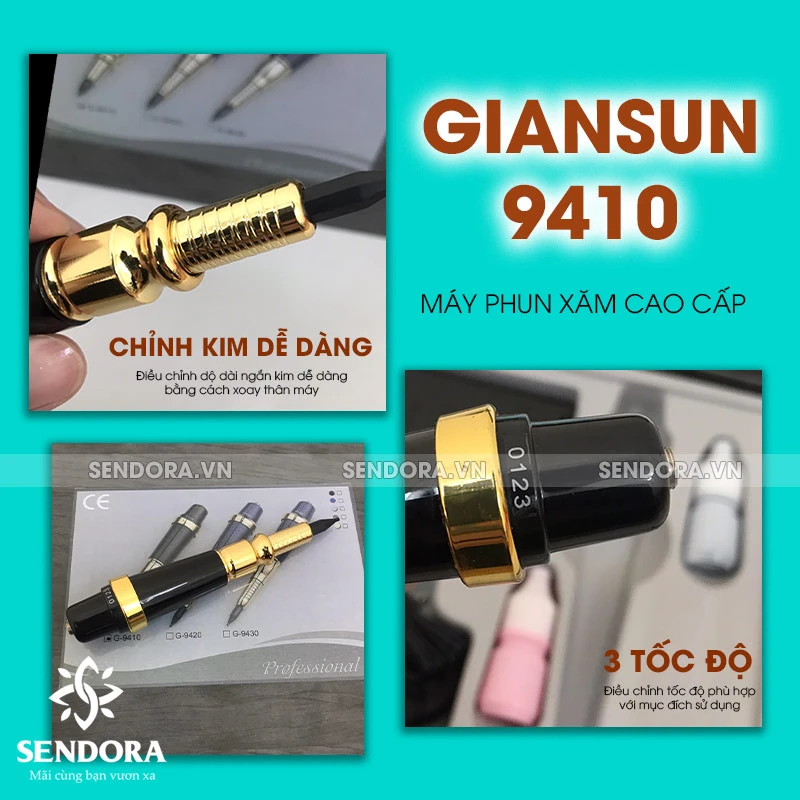 Máy phun xăm GiantSun G-9410 chính hãng, Máy phun xăm mày môi