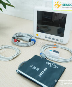 Phụ kiện máy monitor M8 gồm dây đo điện tim, dây đo SpO2, bao đo huyết áp