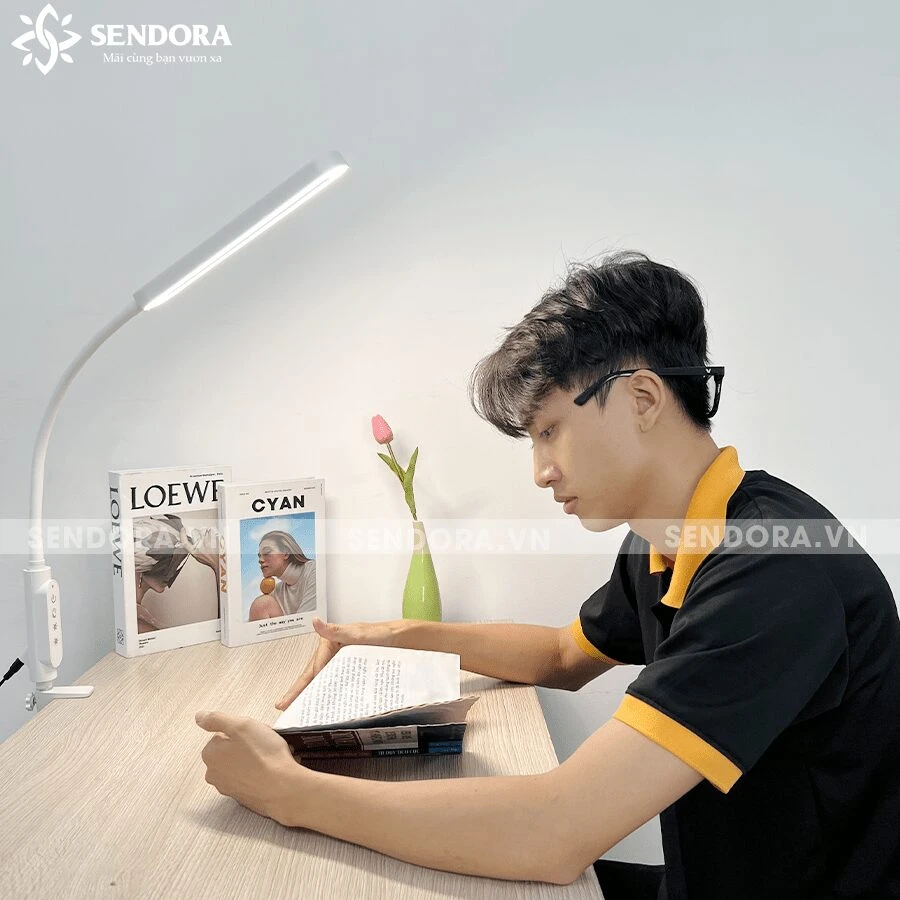 Đèn LED Nail tròn kẹp bàn SDL-123W-clip-on