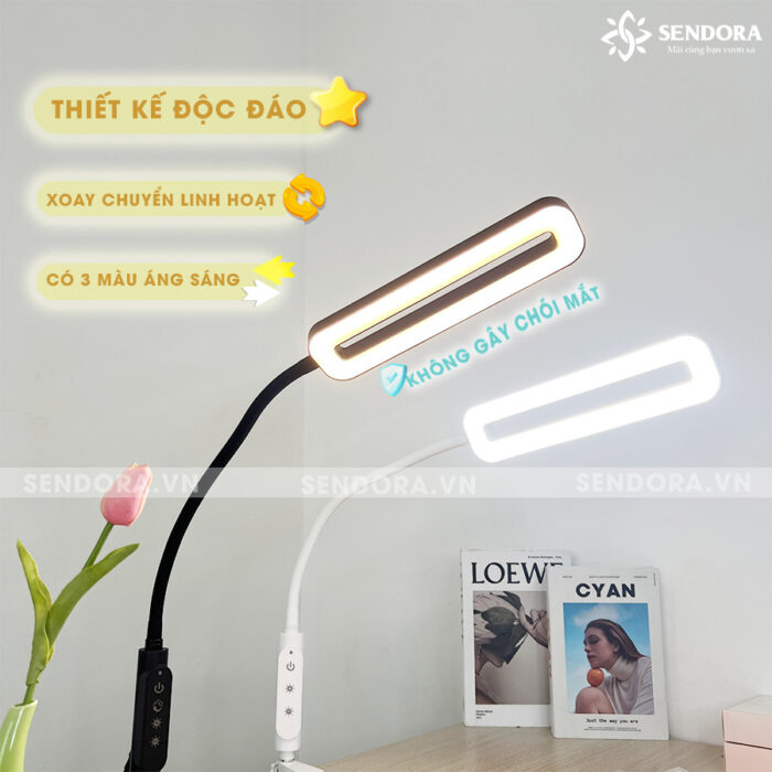 Đèn LED Nail tròn kẹp bàn SDL-123W-clip-on