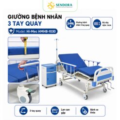 Giường chăm sóc bệnh nhân, giường hậu phẫu 3 tay quay 2