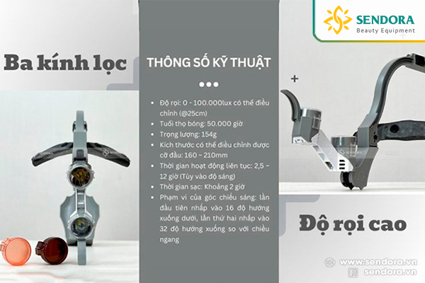 Đèn phẫu thuật đội đầu Dr.Kim DKH-50 2 thông số kỹ thuật Đèn phẫu thuật đội đầu Dr.Kim DKH-50