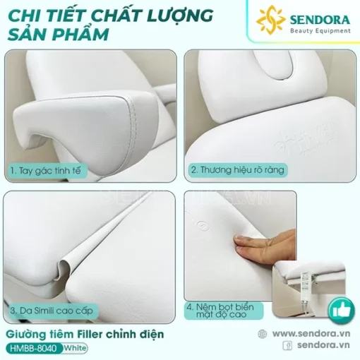 Ghế giường tiêm Filler chỉnh điện Hi-Mec HMBB-8040 8 Ghế giường tiêm Filler chỉnh điện Hi-Mec HMBB-8040 (Màu Trắng)