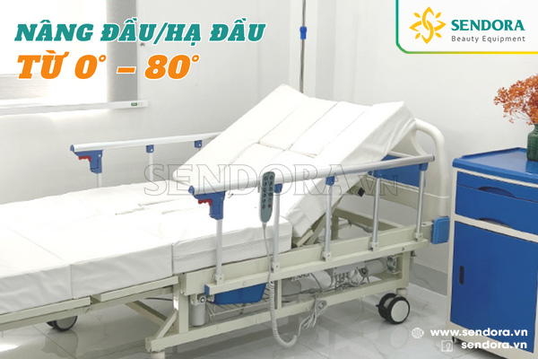 Giường bệnh ICU Hi-MEC HMNB-2020 có thể nâng/hạ đầu từ 0-80 độ