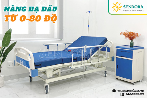 Giường y tế có thể nâng hạ đầu từ 0-80 độ