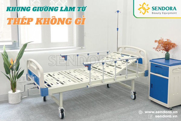 Toàn bộ khung giường y tế được làm từ thép không gỉ