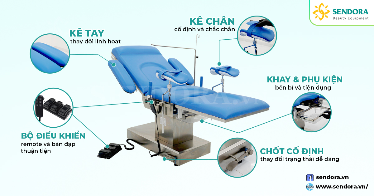 Giường sản khám phụ khoa, giường phụ sản dùng khám phụ khoa