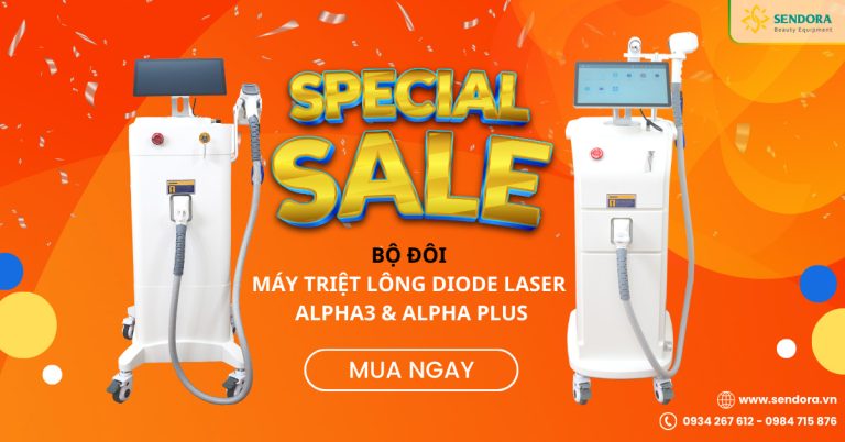 Giảm sốc bộ đôi máy triệt lông Diode Laser Alpha3 và Alpha Plus