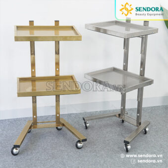 Sendora - Thiết bị thẩm mỹ y khoa 40 Xe đẩy spa mạ vàng 2 tầng HMTL-5090 (8)