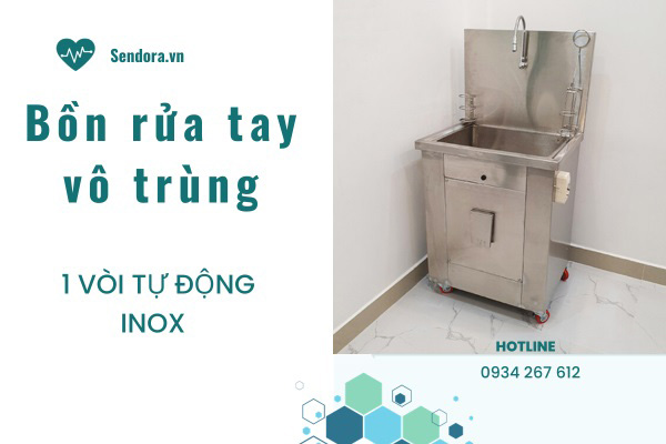 Bồn rửa tay inox y tế 1 vòi tự động tại Sendora