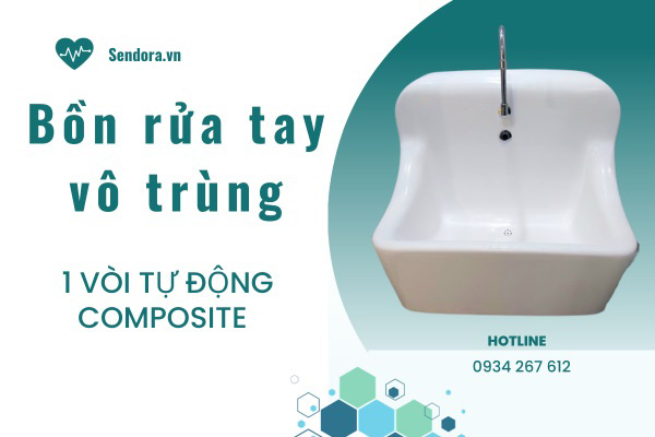 Bồn rửa tay kháng khuẩn 1 vòi bồn sứ composite tại Sendora