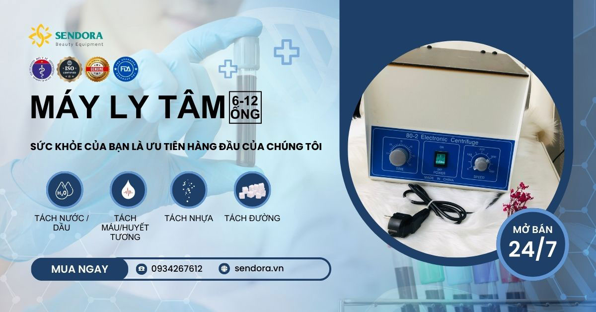 Các loại máy quay ly tâm mini 6 và 12 ống tại Sendora