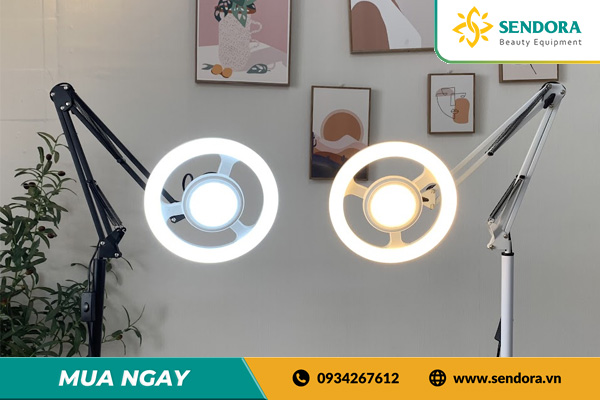 Đèn LED spa phun xăm soi da di động trục khuỷu xoay 360 độ tại Sendora