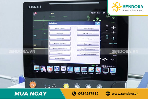 Cetus X12 monitor 6 thông số theo dõi bệnh nhân tại Sendora