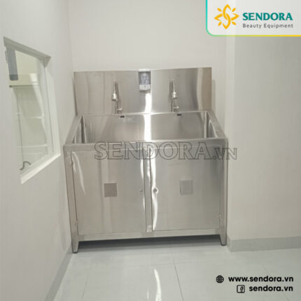 Bồn rửa tay tiệt trùng inox 2 vòi BRT110 giá rẻ Sendora