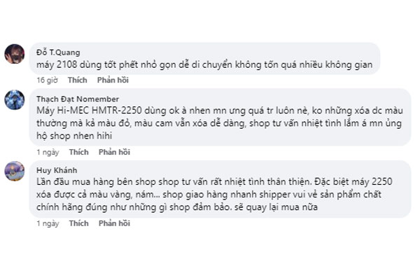 Khách hàng đánh giá cao máy xóa xăm laser mini mua tại Sendora