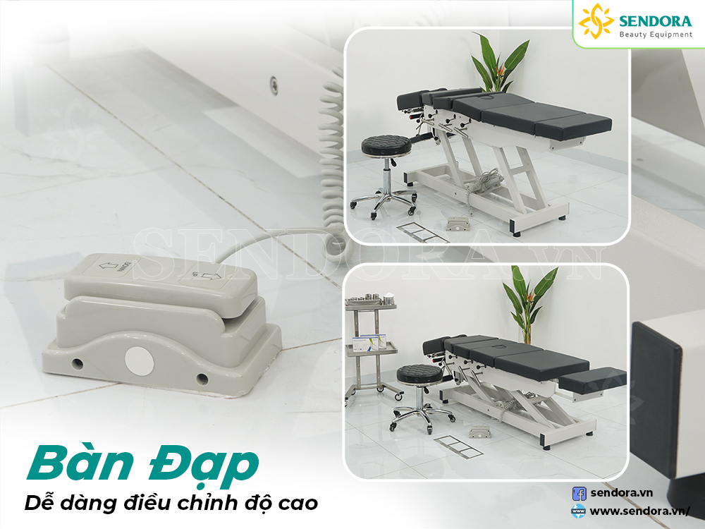 Thiết kế giường chiropractic Herab-2050 hiện đại, sử dụng đơn giản 