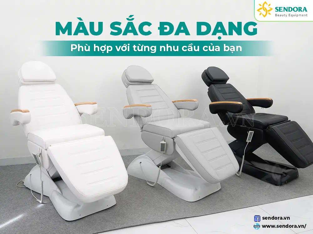 Giường ghế phun xăm HMBB-C810 được cung cấp bởi Sendora hiện có 3 màu sắc chính là: Màu trắng, màu xám và màu đen để quý khách dễ dàng lựa chọn màu yêu thích cũng như hợp với Decor.