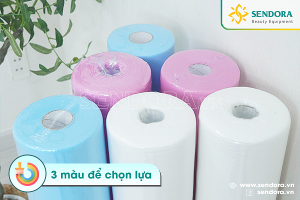 Vải trải giường phun xăm, filler thẩm mỹ không dệt Hi Mec 19 Vải có ba màu để chọn lựa: xanh, trắng, hồng