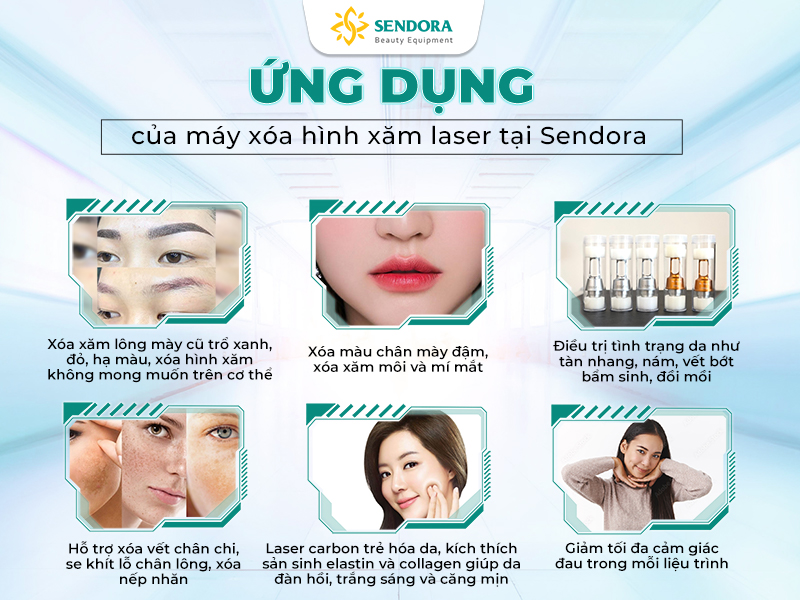 Ứng dụng của máy xóa xăm laser của Sendora