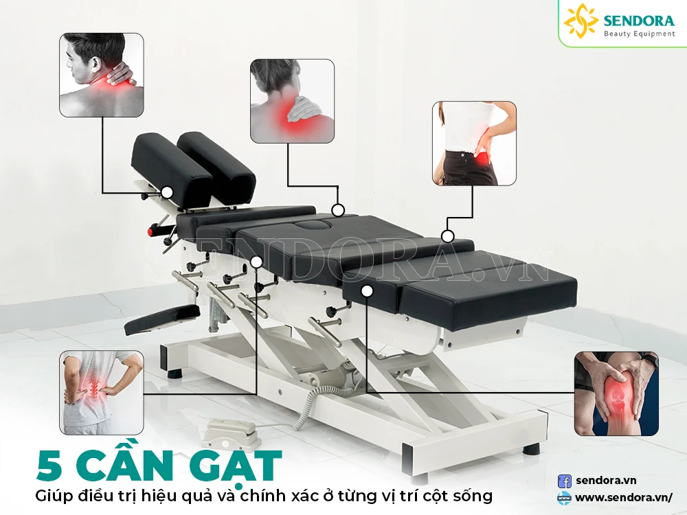 Giường nắn chỉnh cột sống - chỉnh điện 5 cần gạt HERAB-2050 3 2