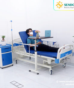 Bàn ăn y tế di động nâng hạ, bàn làm việc thông minh HMDT-1020 16 Bàn ăn di động, bàn ăn tại giường chăm sóc người bệnh