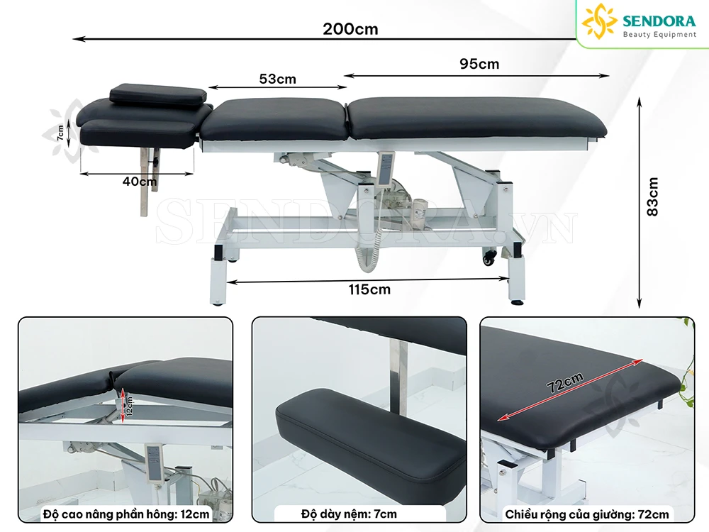 Thông số kỹ thuật Giường Điều trị Vật lý trị liệu