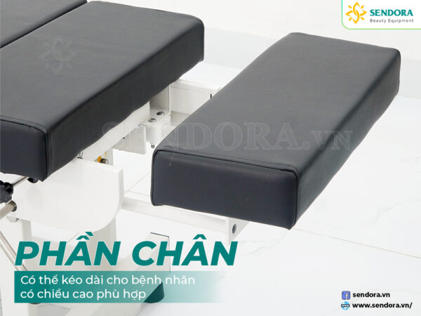 Giường vật lý trị liệu nắn chỉnh cột sống Chiropractic 6 cần gạt - Chỉnh cơ HERAB-2030 19 Phần chân của giường chiropractic có thể kéo dài phù hợp với cơ thể của bệnh nhân