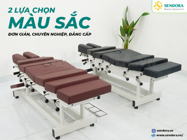 Giường vật lý trị liệu nắn chỉnh cột sống Chiropractic 6 cần gạt - Chỉnh cơ HERAB-2030 23 Giường Chiropractic Nắn Chỉnh Cột Sống có 2 màu Đen và Nâu