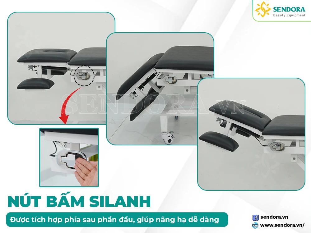 Là mẫu giường massage trị liệu cao cấp và hiện đại. Các tính năng xen lẫn chỉnh điện và chỉnh tay.