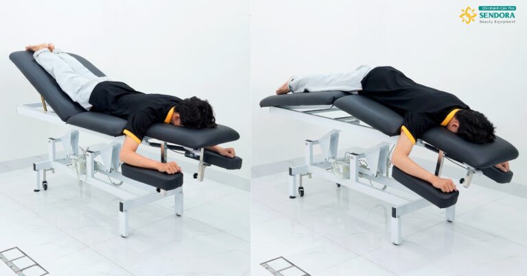 Giường Massage Trị Liệu Cột Sống Tốt Nhất Cho Phòng Khám 22 Giường Chiropractic Massage Trị Liệu Chỉnh Điện 2 Động Cơ Herab-1010