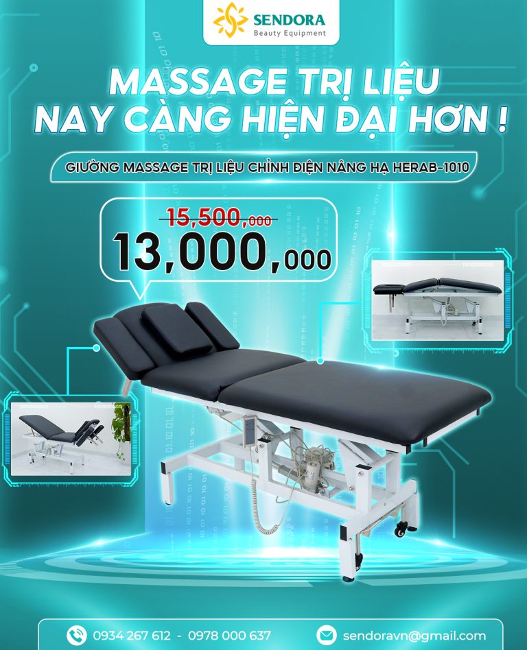 Giường massage vật lý trị liệu chỉnh điện nâng hạ