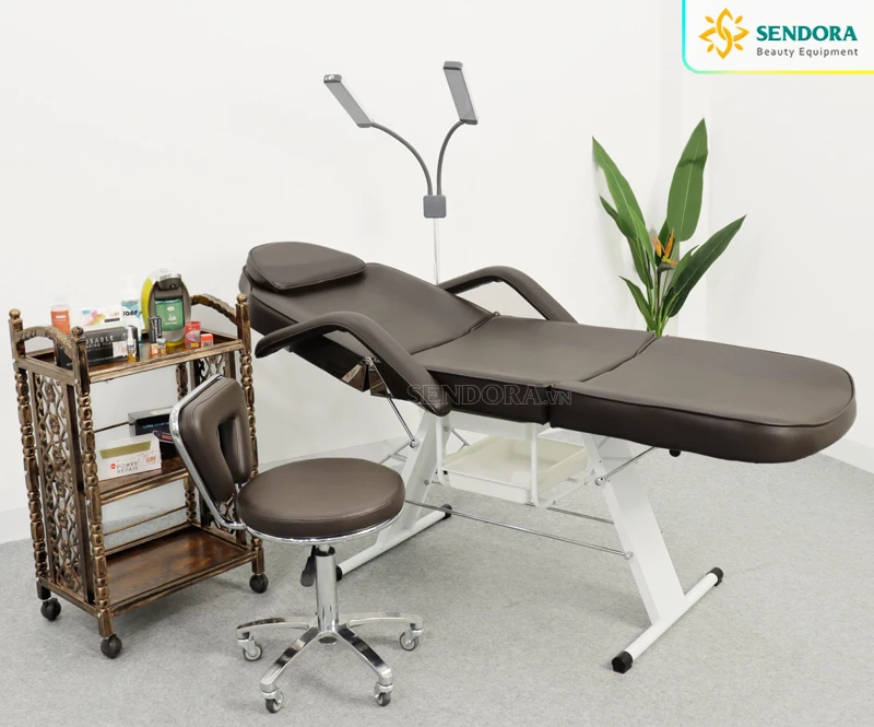 Giường phun xăm cao cấp màu nâu 