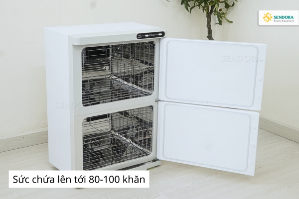 Có dung tích lớn 46L tiệt trùng lên đến 80-100 chiếc khăn cùng một lúc