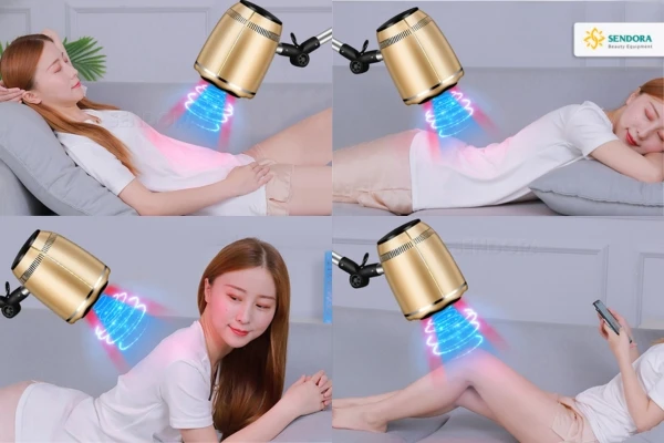 Máy xông ngải cứu kết hợp đèn hồng ngoại 7 màu 5 Dễ dàng chữa đau cơ khớp vùng đùi, chân, khớp gối, vai, lưng