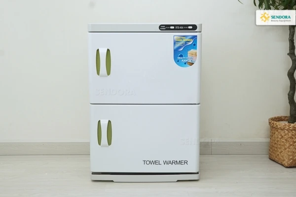 Tủ hấp khăn 2 tầng 46A có khả năng làm ấm khăn lên đến 70-80°C