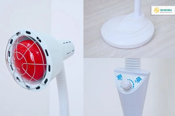 Đèn hồng ngoại trị liệu, chăm sóc sức khỏe 2 Đèn hồng ngoại trị liệu trị liệu với chân dế chắc chắn, núm điều chỉnh dễ dàng