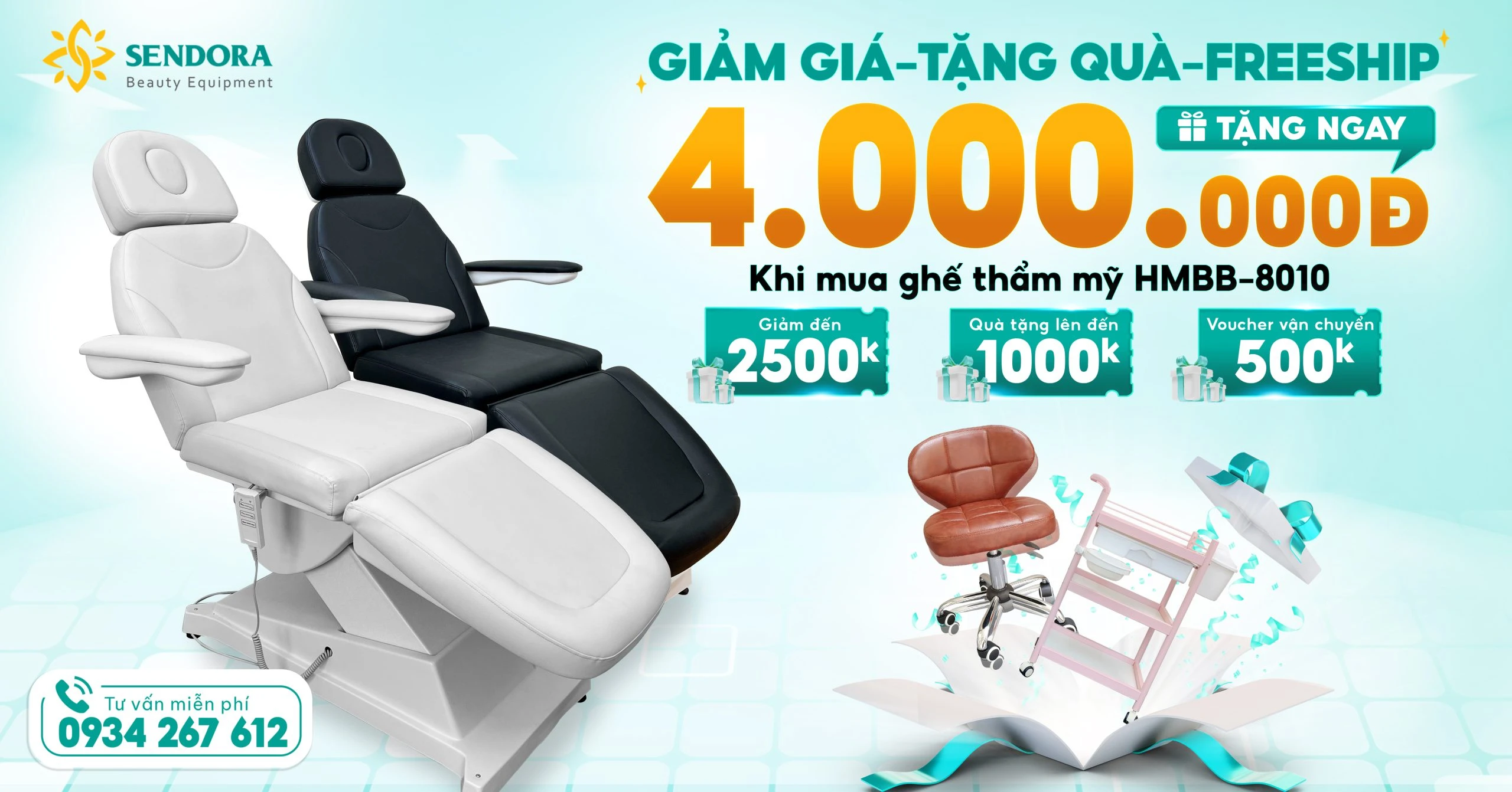 Black Friday Tại Sendora - Ưu Đãi Lớn Nhất Năm Lên Đến 4 Triệu Đồng 5 Sale khủng cuối năm combo giường ghế phun xăm