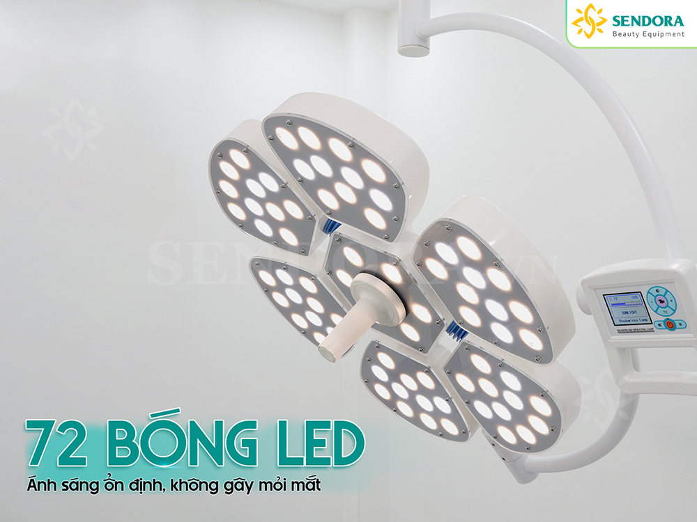 Đèn phẫu sử dụng 72 bóng LED không gây mỏi mắt