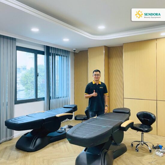 Bàn giao giường combo 3 giường ghế C810 3 động cơ màu đen