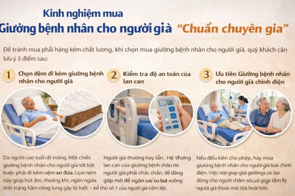 Kinh nghiệm mua Giường bệnh nhân cho người già "Chuẩn chuyên gia"