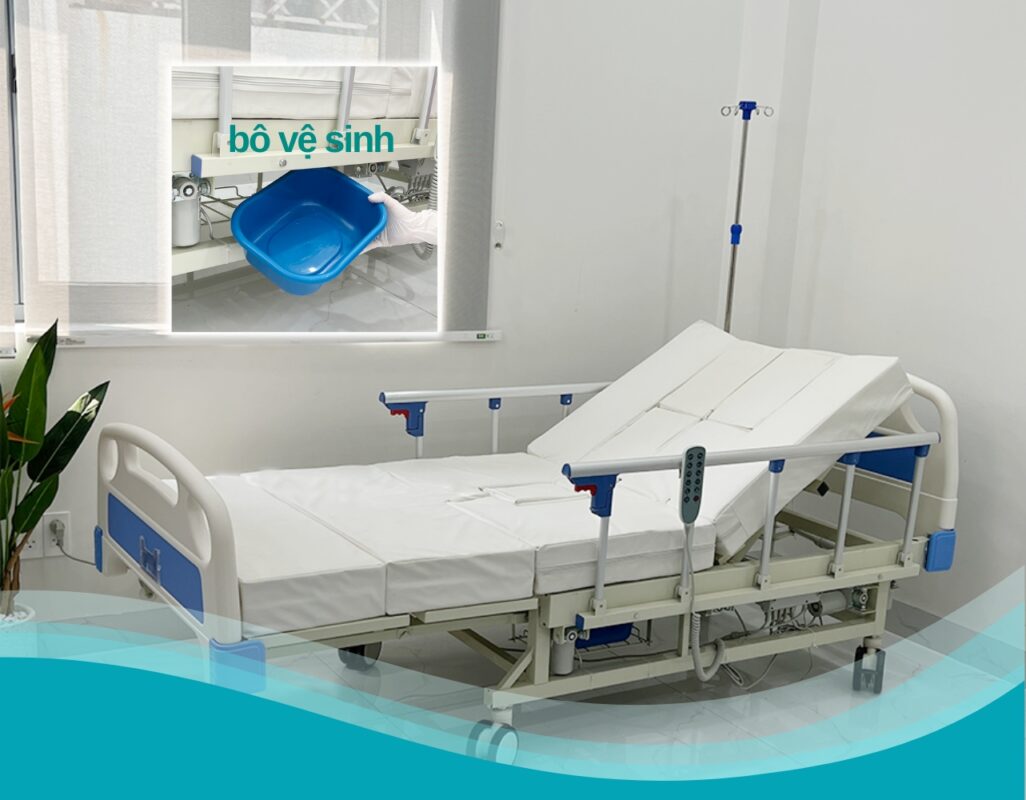 Giường bệnh nhân có bô vệ sinh Giải pháp thiết thực cho người bệnh tai biến, liệt